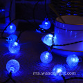 30 LED 21ft Solar Waterproof String Cahaya Luaran Luaran Lampu Globe Crystal Ball Lighting Hiasan Untuk Taman Halaman Rumah Pesta